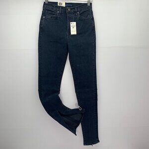 Levis Made & Crafted Jeans Size 27 High Skinny Zip Leg Dark Wash Black Mid Rise